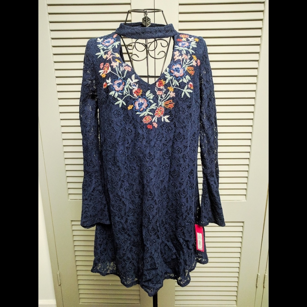 Navy Lace Hippy Dress New size Medium